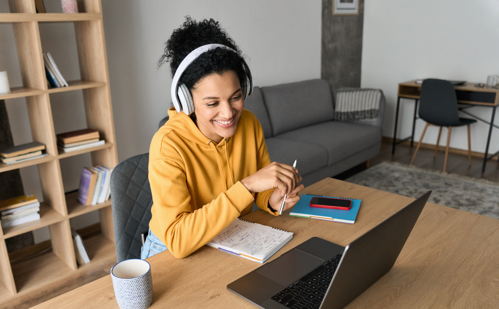 Student Having an Online Class